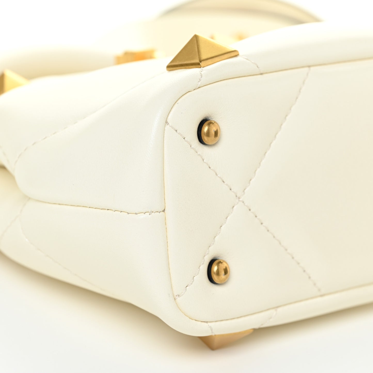 Nappa Mini Roman Stud The Handle Bag Ivory