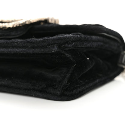 Miu Miu Velvet Matelasse Pearl Embellished Chain Black 9 of 13