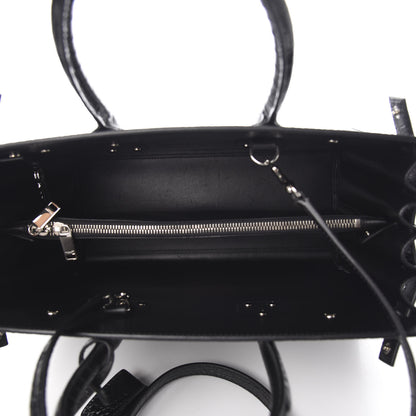 Saint Laurent Calfskin Crocodile Embossed Small Sac de Jour Black 4 of 8