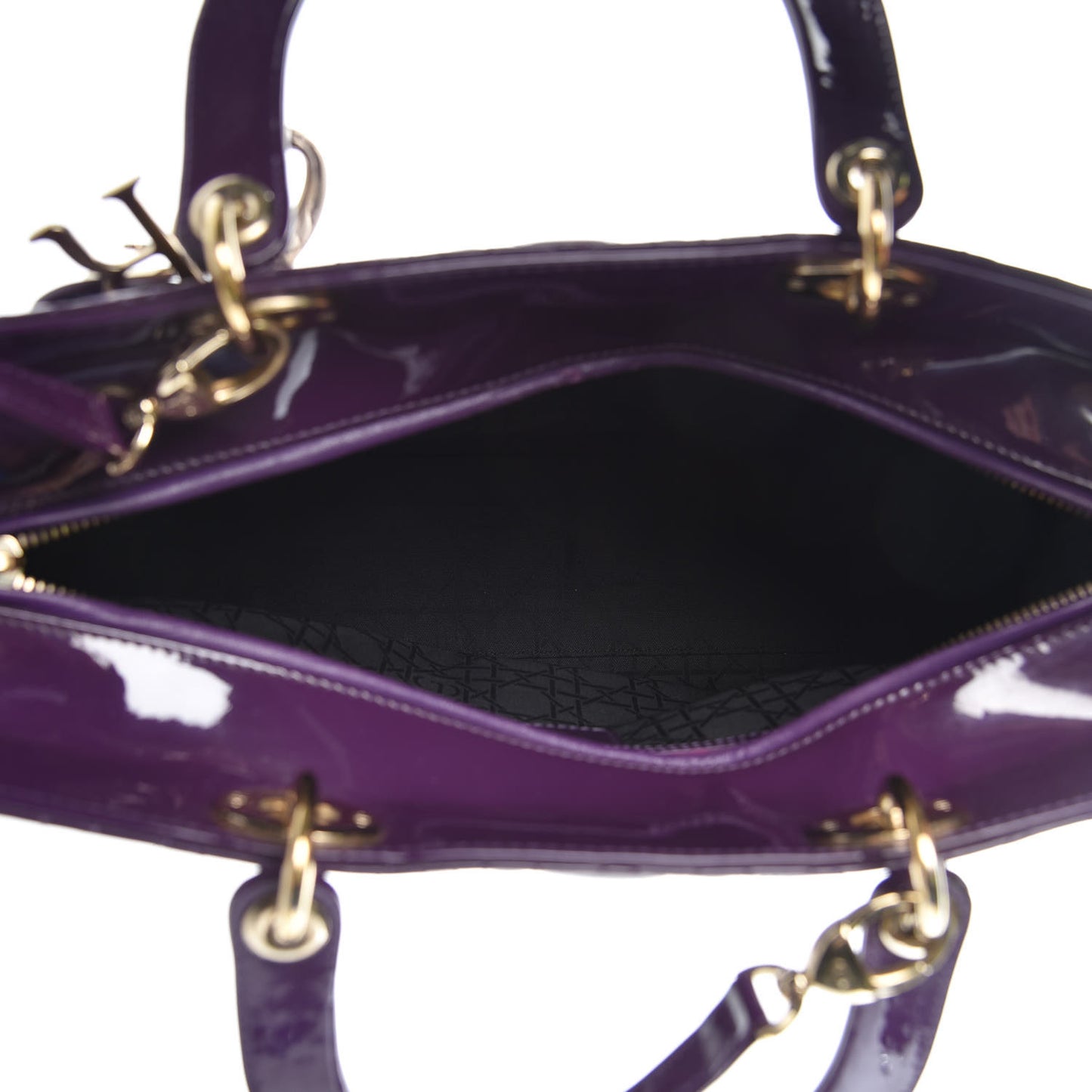 Patent Cannage Large Lady Dior Violet Purple