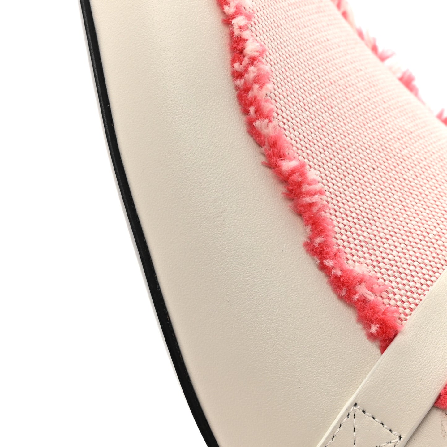 Calfskin Fringed H Canvas Oz Mules 36 Beige Glaise Framboise