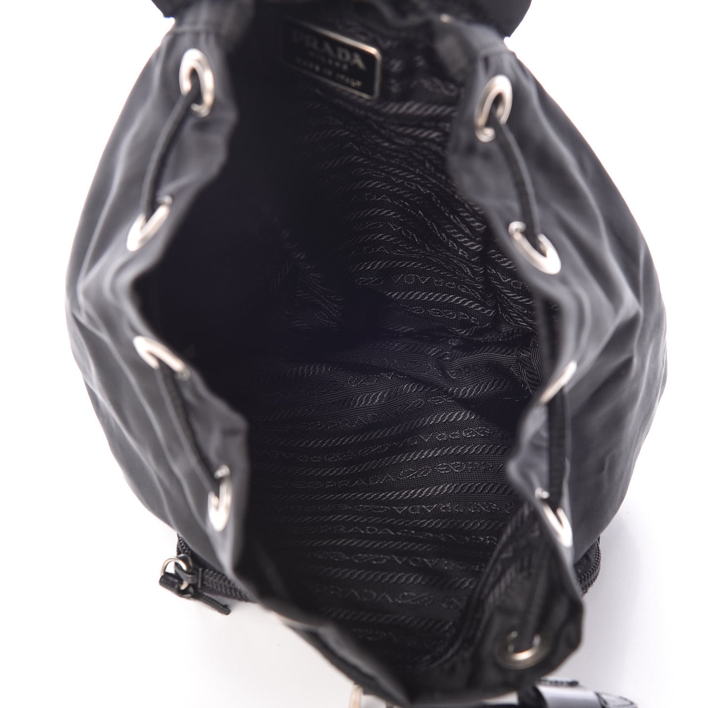 Nylon Vela Mini Cinch Backpack Black