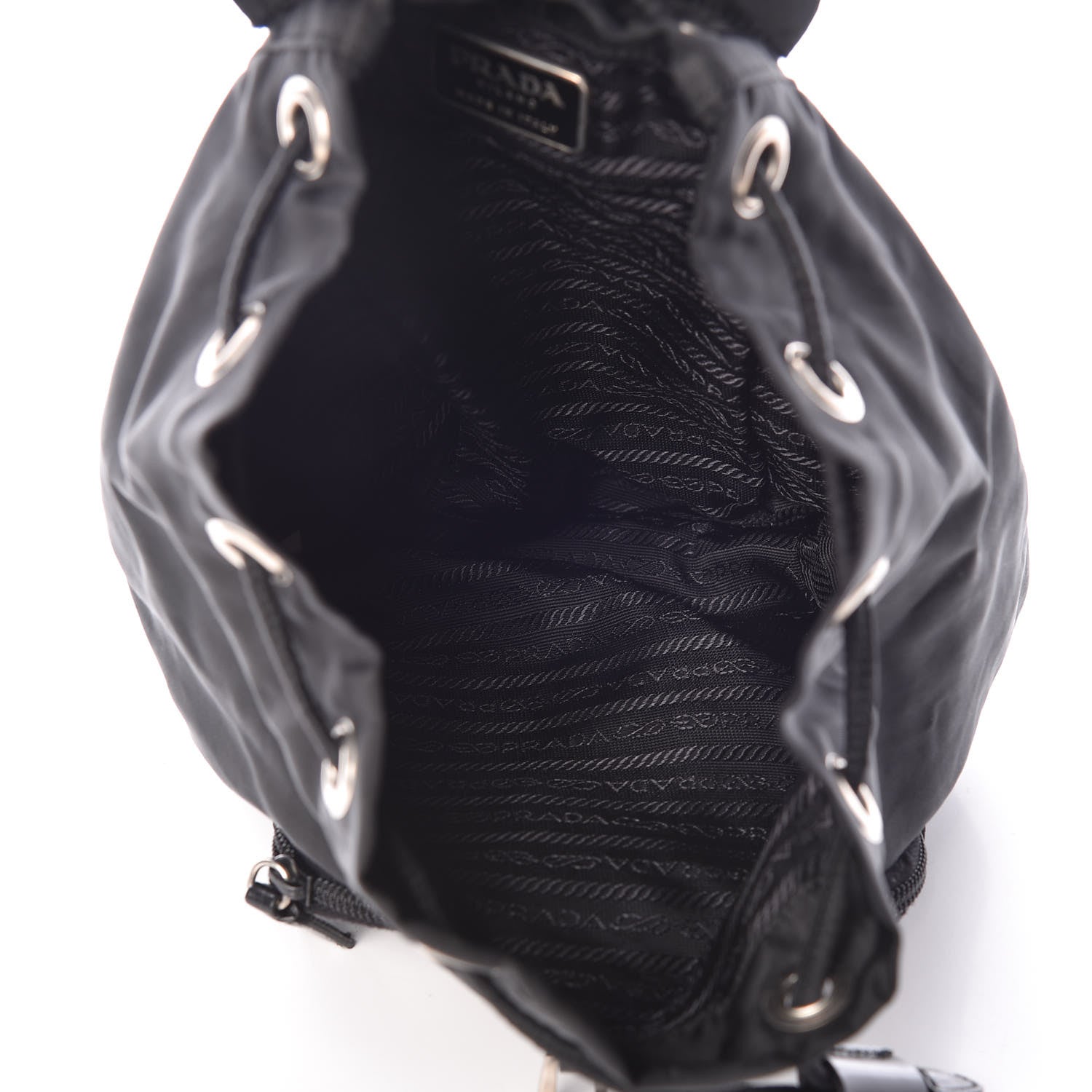 Prada Nylon Vela Mini Cinch Backpack Black 7 of 9