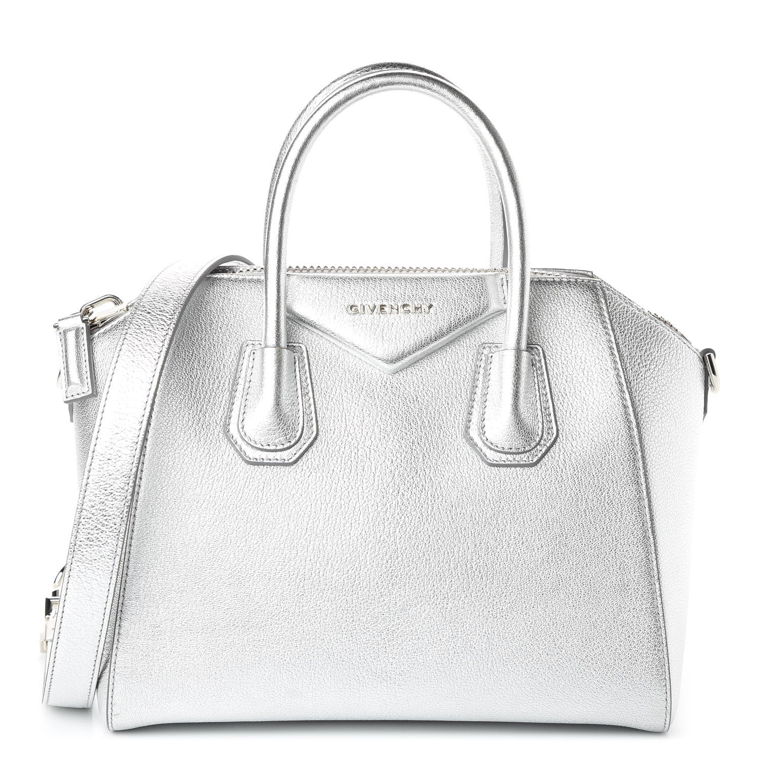Givenchy Metallic Sugar Goatskin Small Antigona Silver 1 of 10