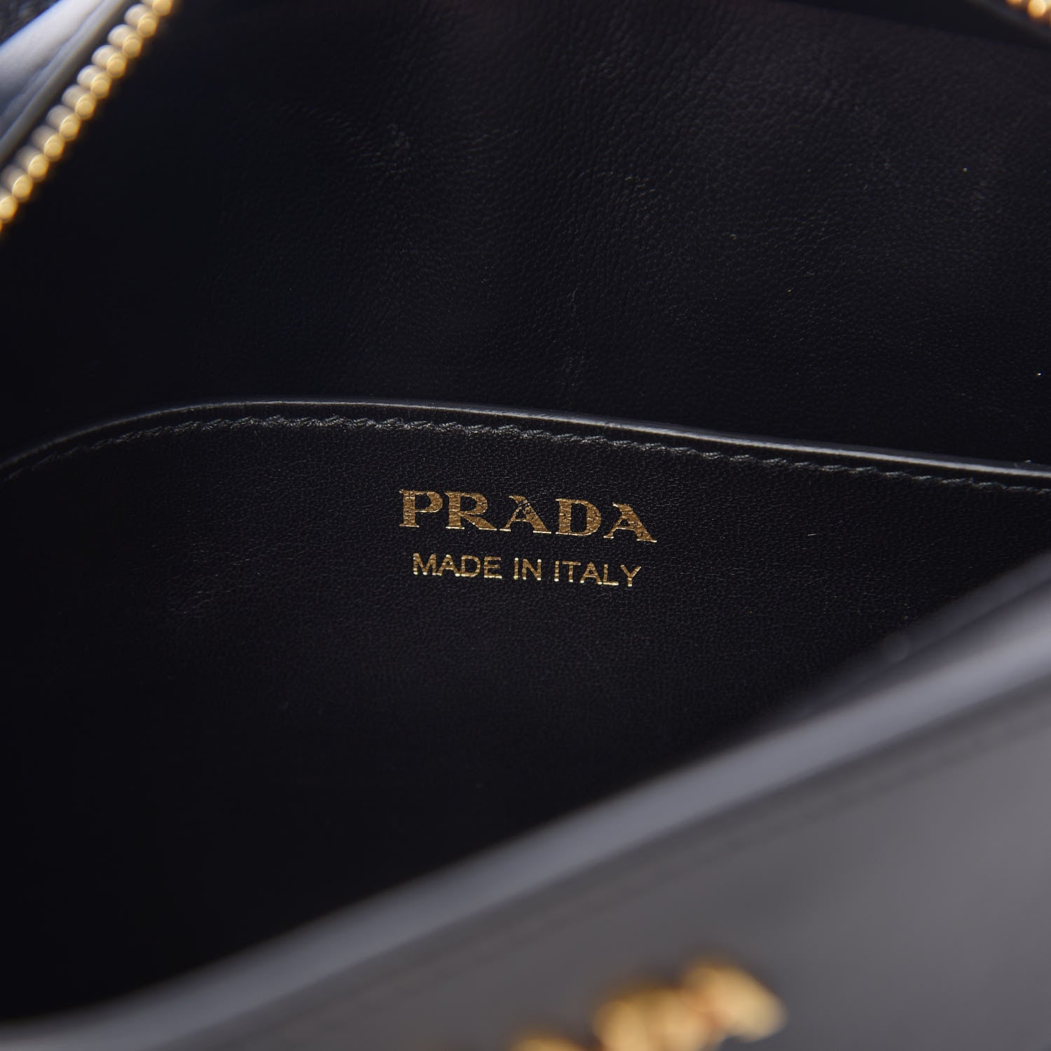 Prada Saffiano City Calfskin Esplanade Crossbody Bag Biliardo Black 5 of 8