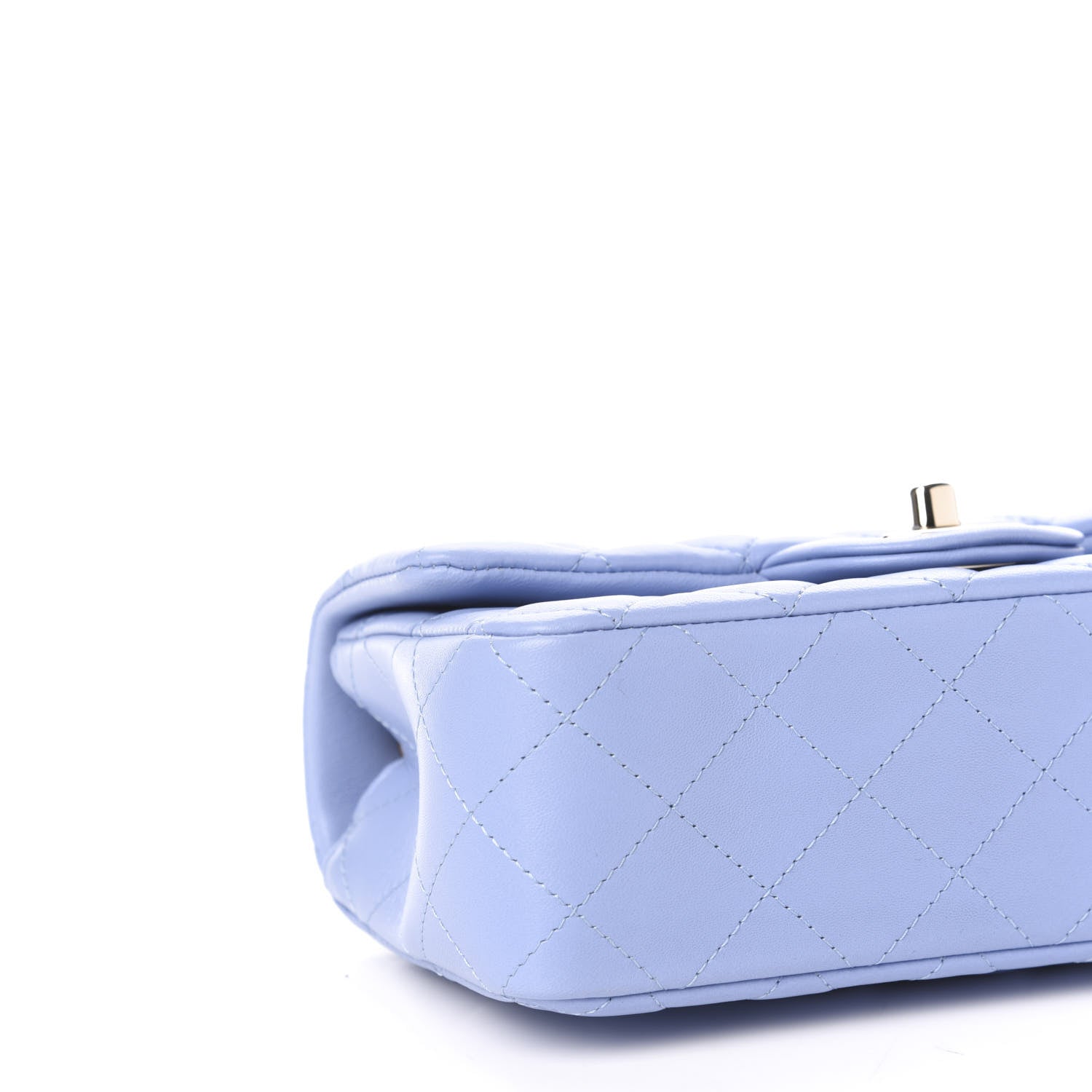Chanel Lambskin Quilted Mini Rectangular Flap Light Blue 8 of 11