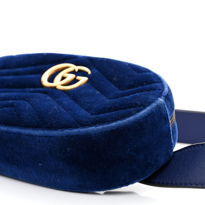 Gucci Velvet Matelasse GG Marmont Belt Bag 85 34 Cobalt Blue 11 of 11