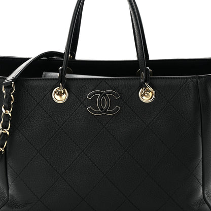 Chanel Bullskin Stitched Small Shopping Tote Black 8 of 10
