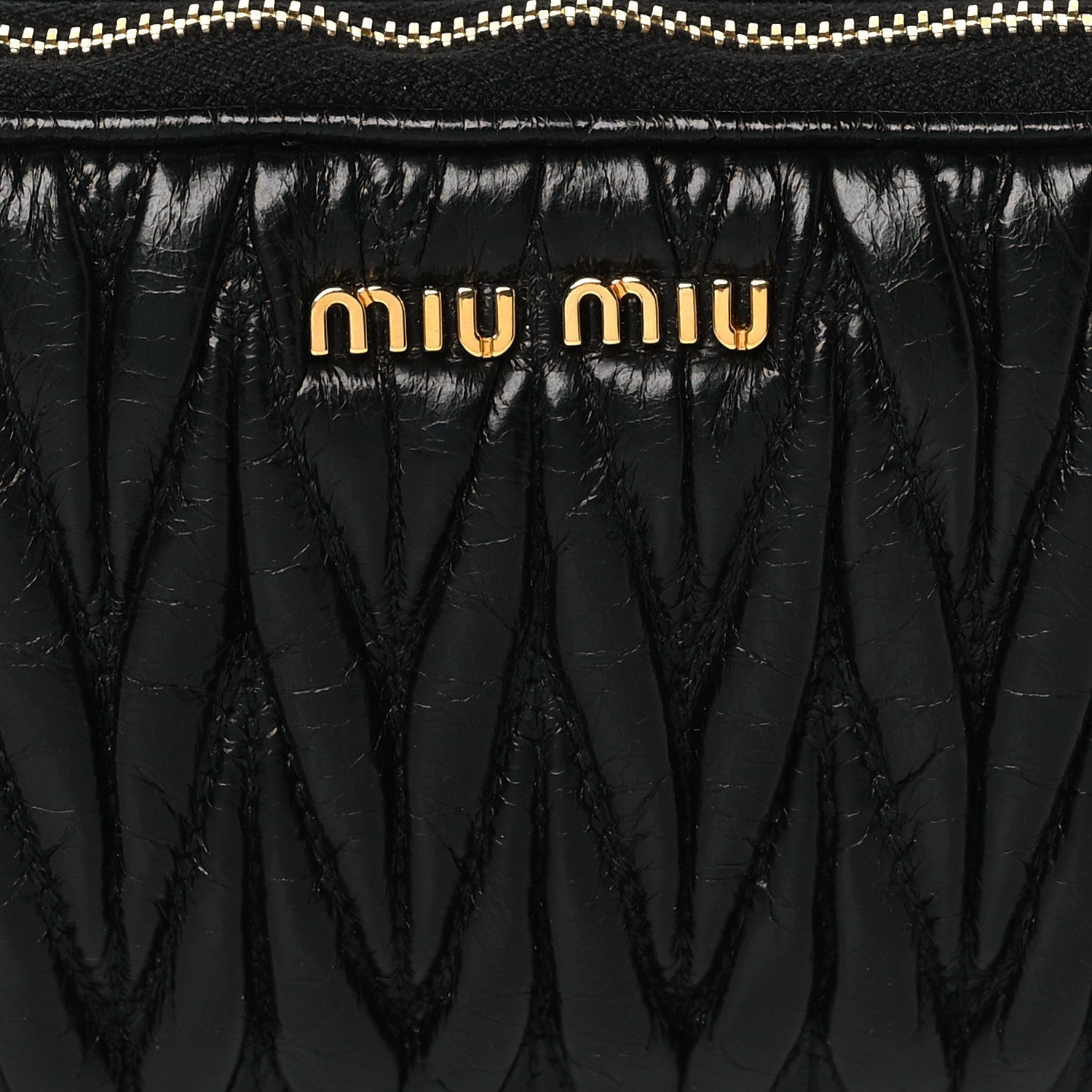 Miu Miu Vitello Lux Matelasse Double Zip Phone Holder Black 9 of 14