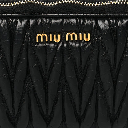 Miu Miu Vitello Lux Matelasse Double Zip Phone Holder Black 9 of 14