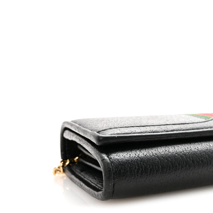 Gucci Dollar Calfskin Web Ophidia Wallet On Chain Black 9 of 10