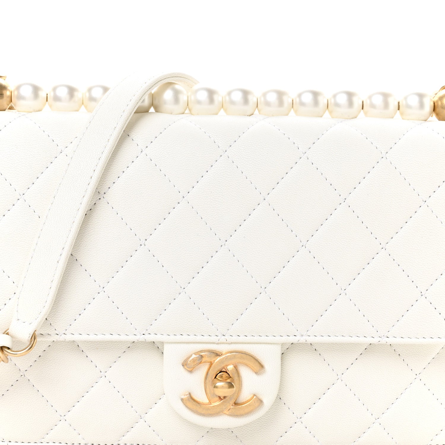 Chanel Lambskin Quilted Small Chic Pearls Flap White 8 of 10