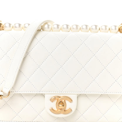 Chanel Lambskin Quilted Small Chic Pearls Flap White 8 of 10
