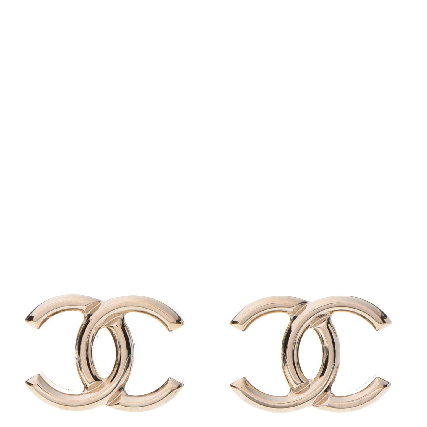 Metal CC Stud Earrings Gold