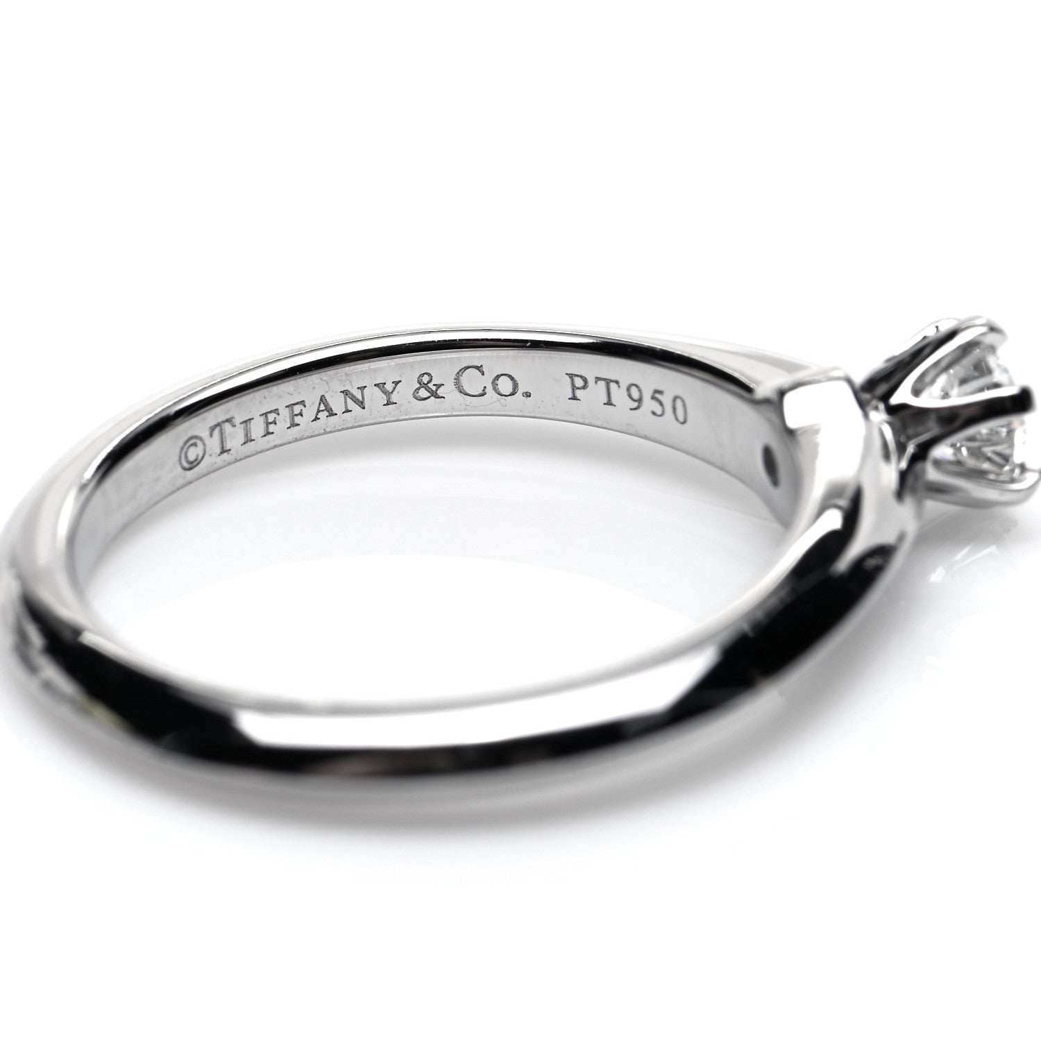 Tiffany Platinum Diamond .20ct Solitaire Engagement Ring 49 5 7 of 8