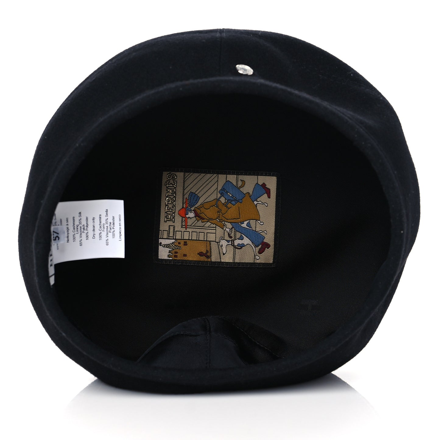 Cashmere Saint Honore Drap Beret 57 Black