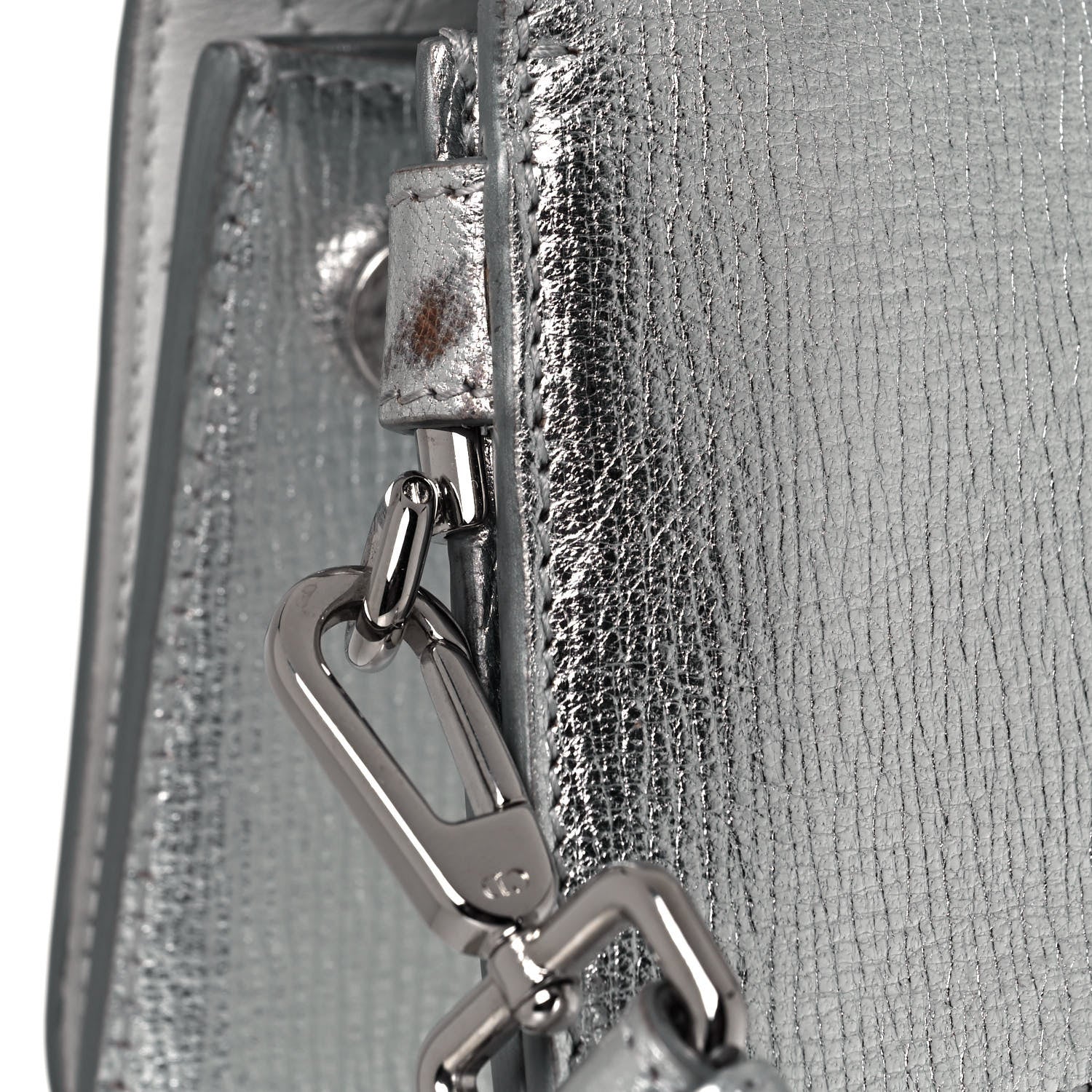 Christian Dior Metallic Goatskin Medium Diorever Flap Silver 15 of 16