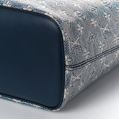 Louis Vuitton Monoglam Neverfull MM Blue 7 of 8