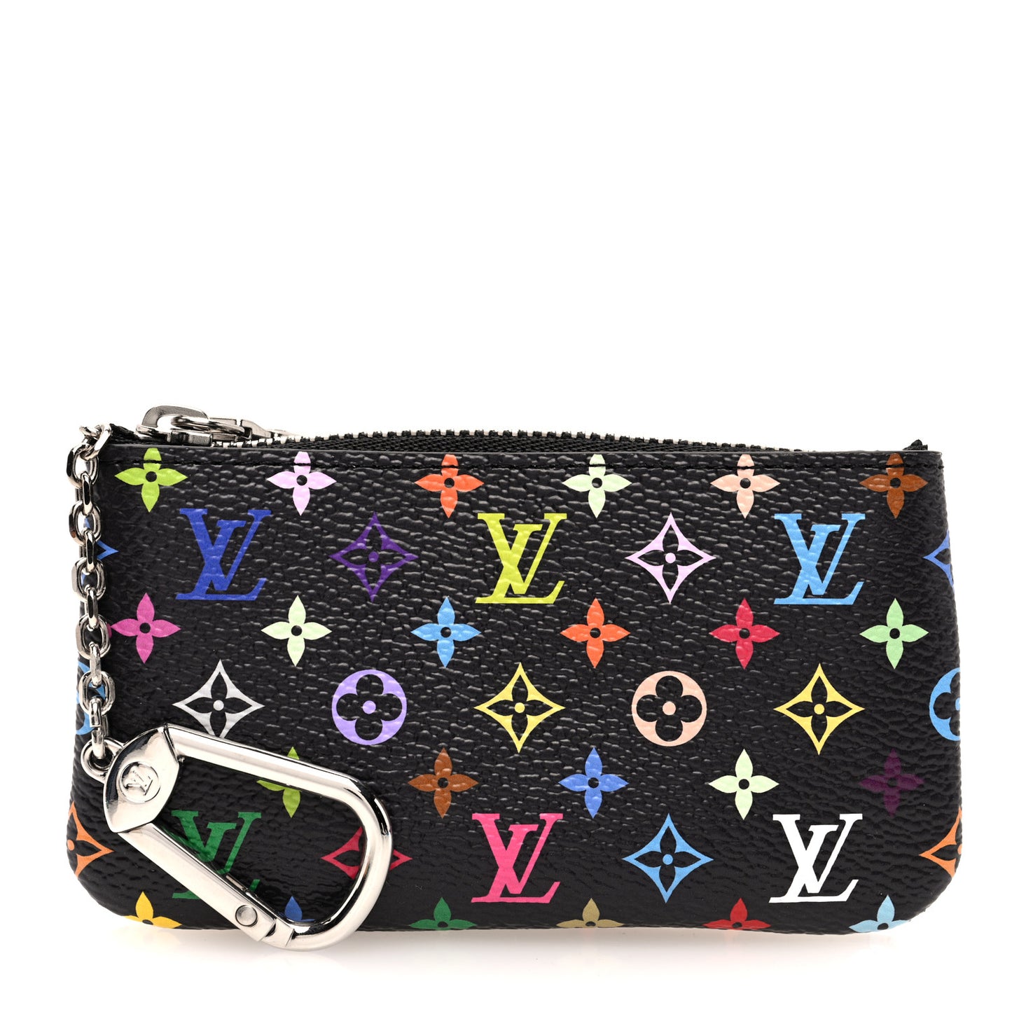 LV X TM Monogram Multicolor Key Pouch Black