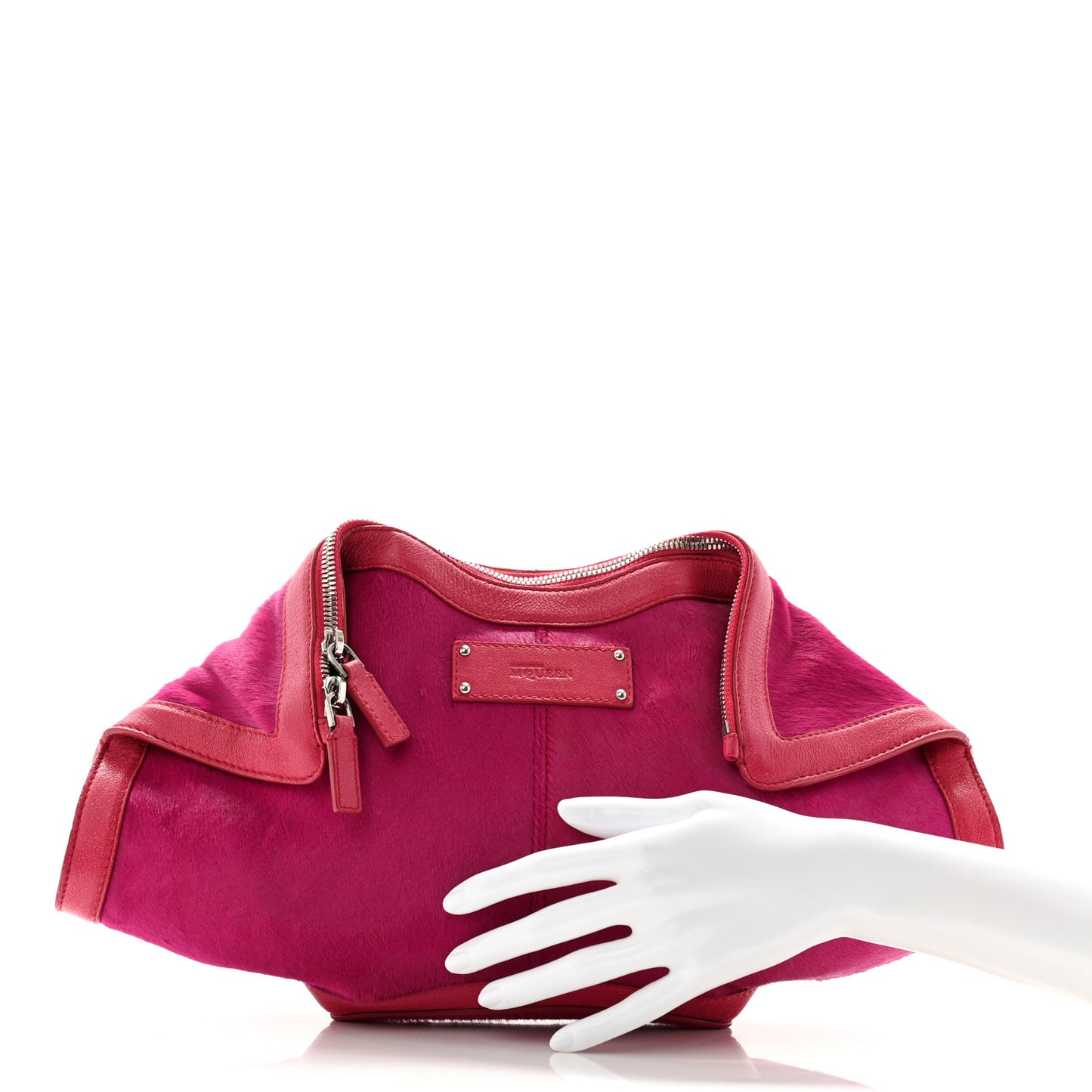 Calfskin Pony Hair De Manta Clutch Pink