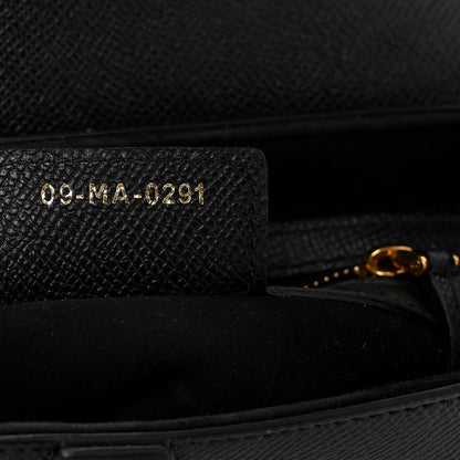 Christian Dior Grained Calfskin Saddle Bag Black 7 of 11