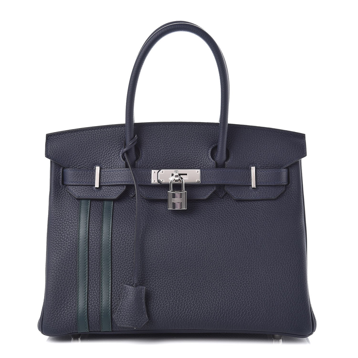 Hermes Togo Swift Officier Birkin 30 Bleu Nuit Vert Cypress 1 of 39