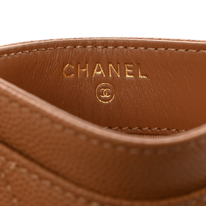 Chanel Caviar Quilted Card Holder Dark Beige 6 of 9