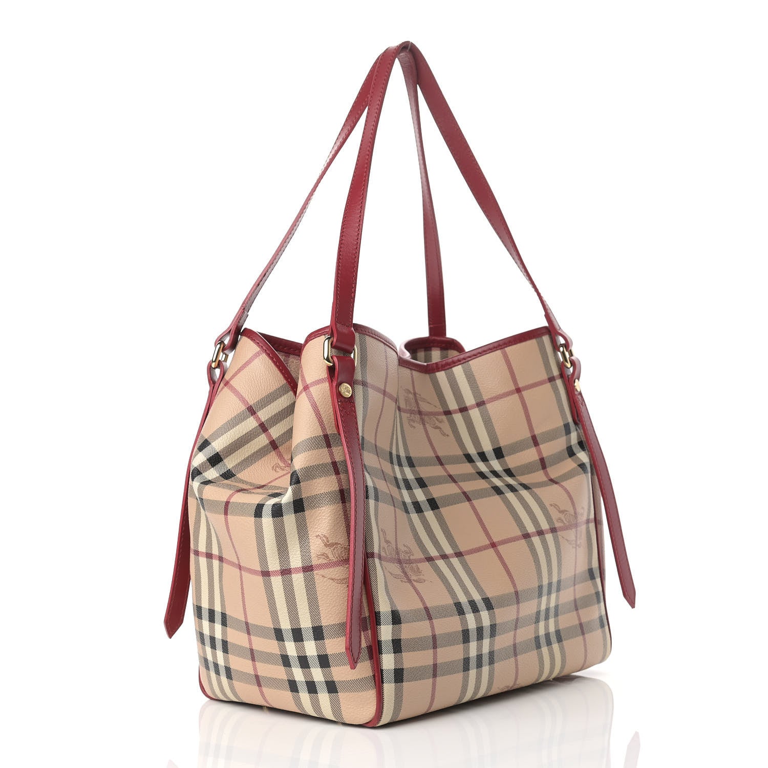 Burberry Haymarket Check Canterbury Tote Military Red 3 of 11