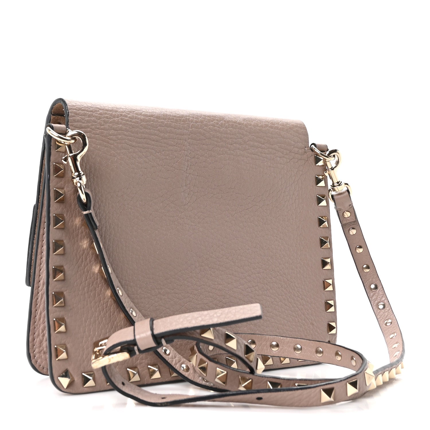 Valentino Garavani Grained Calfskin Small Rockstud Flap Crossbody Bag Poudre 2 of 8