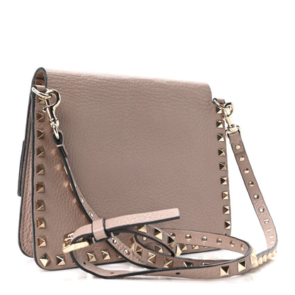 Valentino Garavani Grained Calfskin Small Rockstud Flap Crossbody Bag Poudre 2 of 8