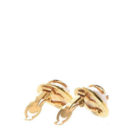 Chanel Pearl CC Clip On Earrings Gold 3 of 12