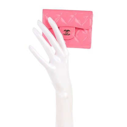 Chanel Patent Quilted Coin Purse Pink 2 of 8