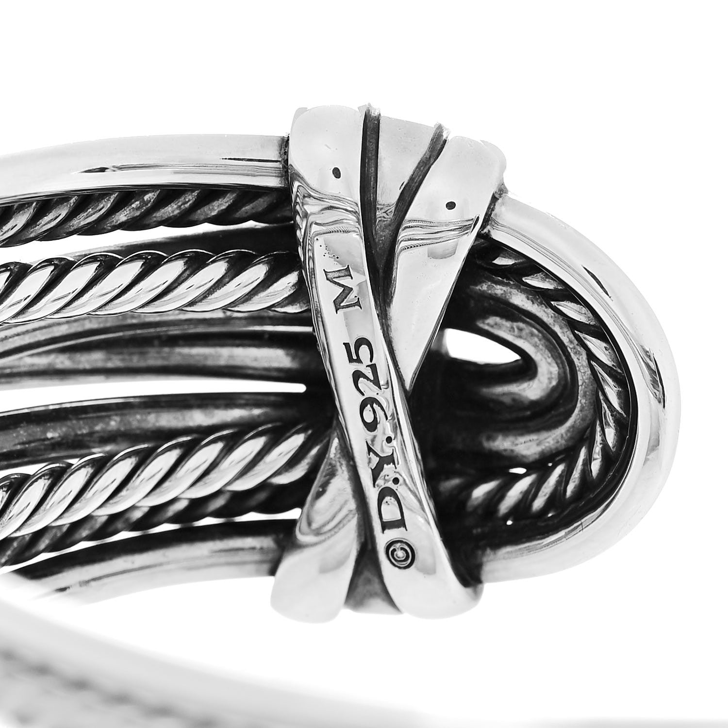 David Yurman Sterling Silver Wide Crossover Cuff Bracelet 2 of 4