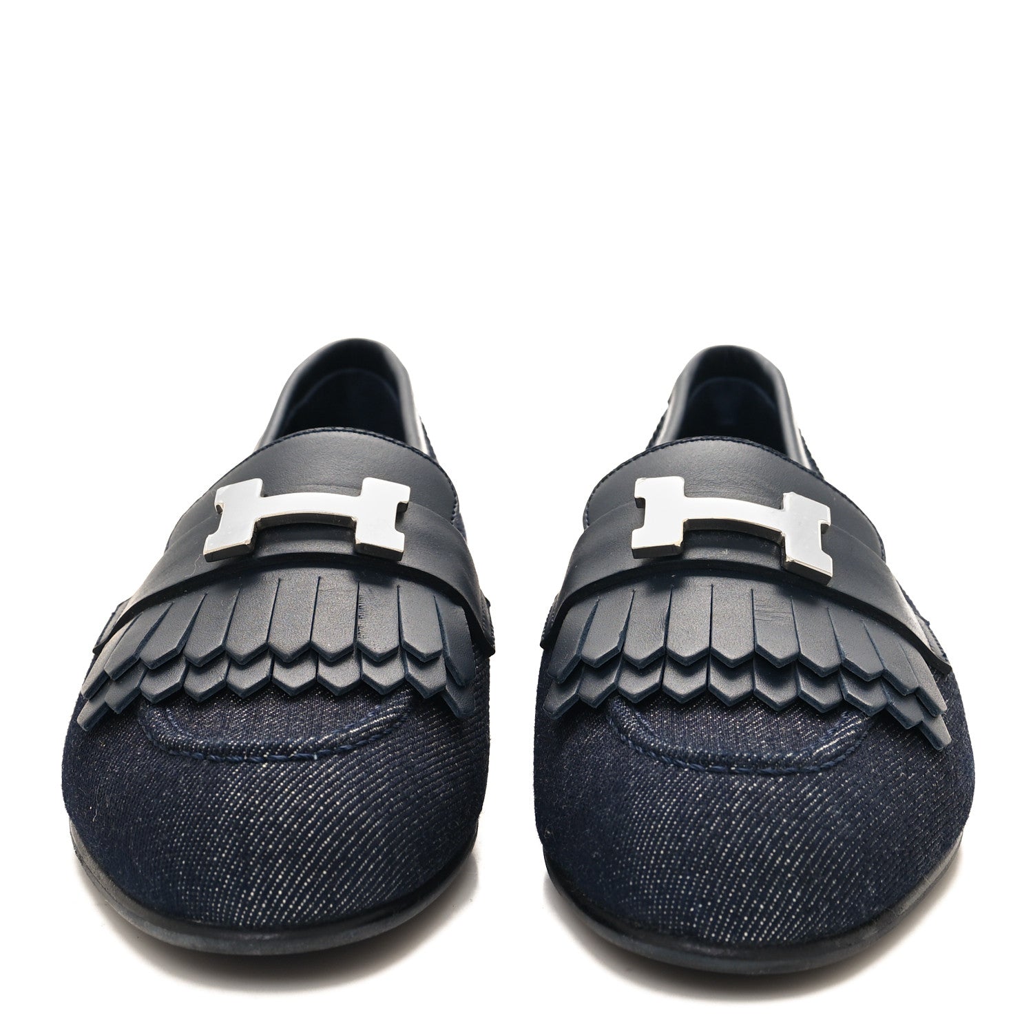 Hermes Denim Womens Royal Loafers 35.5 Bleu Brut Marine 2 of 9