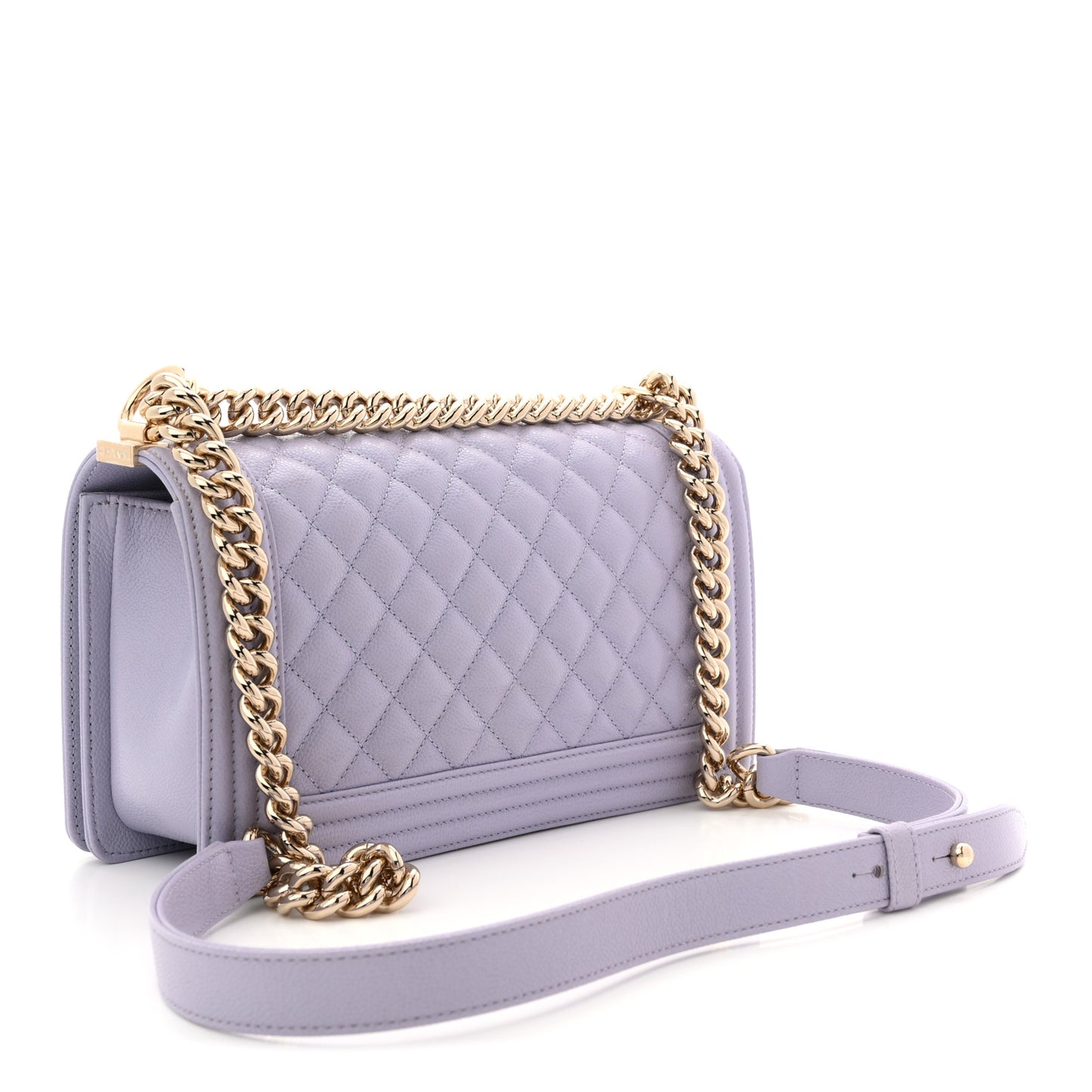 Caviar Quilted Medium Boy Flap Light Purple