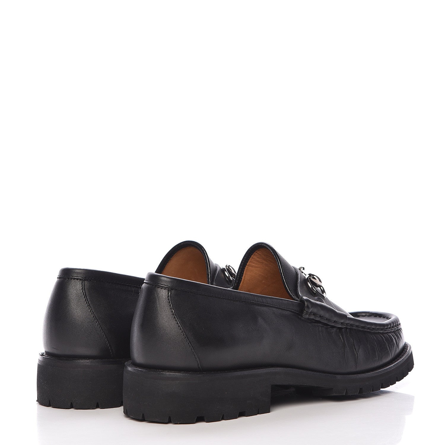 Gucci Laredo Calfskin Mens Horsebit Loafers 9 Black 5 of 14