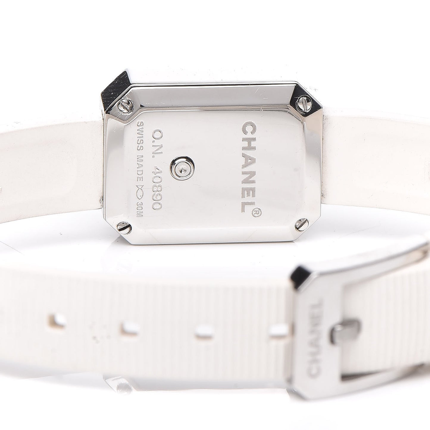 Stainless Steel Rubber Diamond Bezel Mother of Pearl 16mm Premiere Quartz Watch