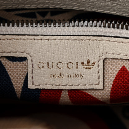 Gucci X ADIDAS Textured Dollar Calfskin Web Trefoil Logo Small Messenger Bag Off White Black 6 of 11