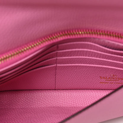 Valentino Garavani Grainy Calfskin VLogo Top Handle Wallet With Chain Feminine Pink 5 of 7