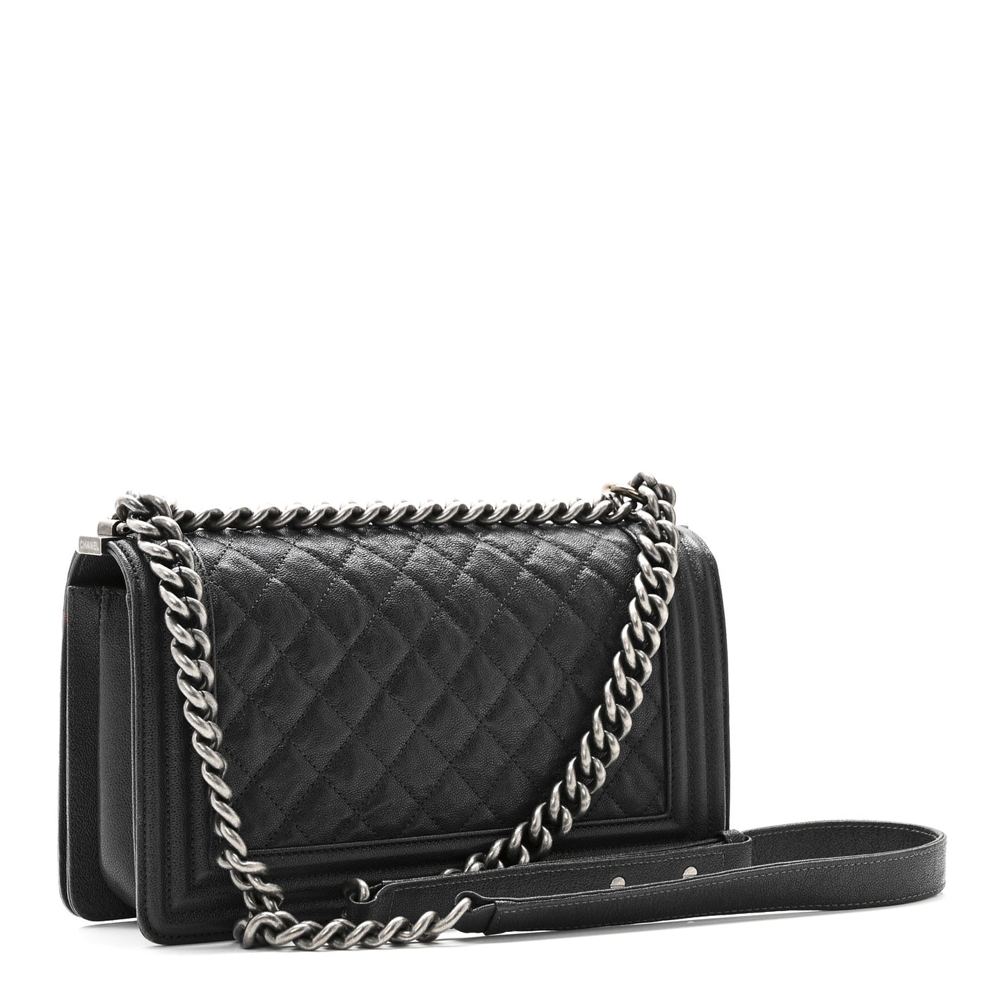 Caviar Quilted Medium Boy Flap Charcoal