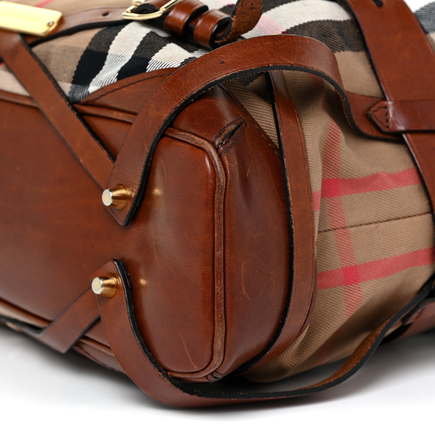 Burberry House Check Bridle Calfskin Medium Gosford Hobo Dark Tan 9 of 22
