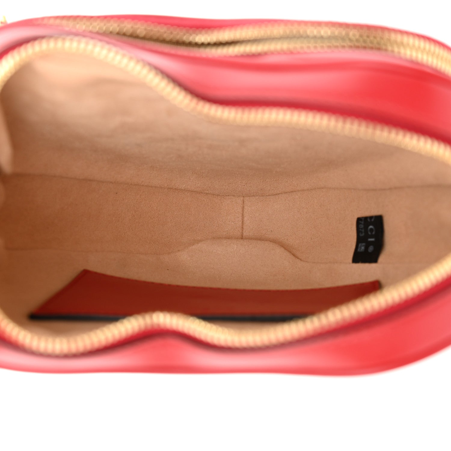 Gucci Calfskin Matelasse Diagonal Mini Interlocking G Heart Shoulder Bag Hibiscus Red 5 of 10