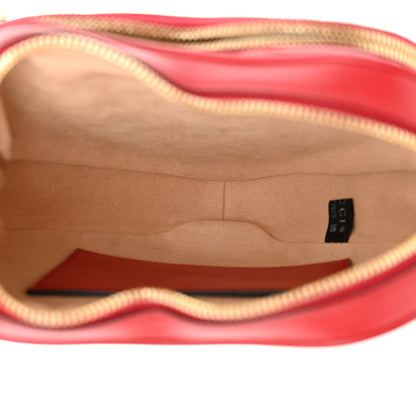 Gucci Calfskin Matelasse Diagonal Mini Interlocking G Heart Shoulder Bag Hibiscus Red 5 of 10