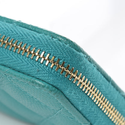 Chanel Caviar Quilted Zip Coin Purse Turquoise 10 of 11