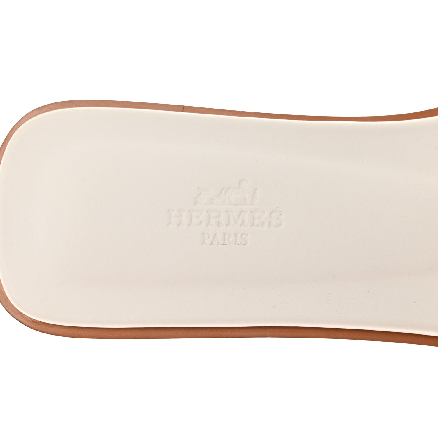 Hermes Box Calfskin Oran Sandals 39.5 White 7 of 9