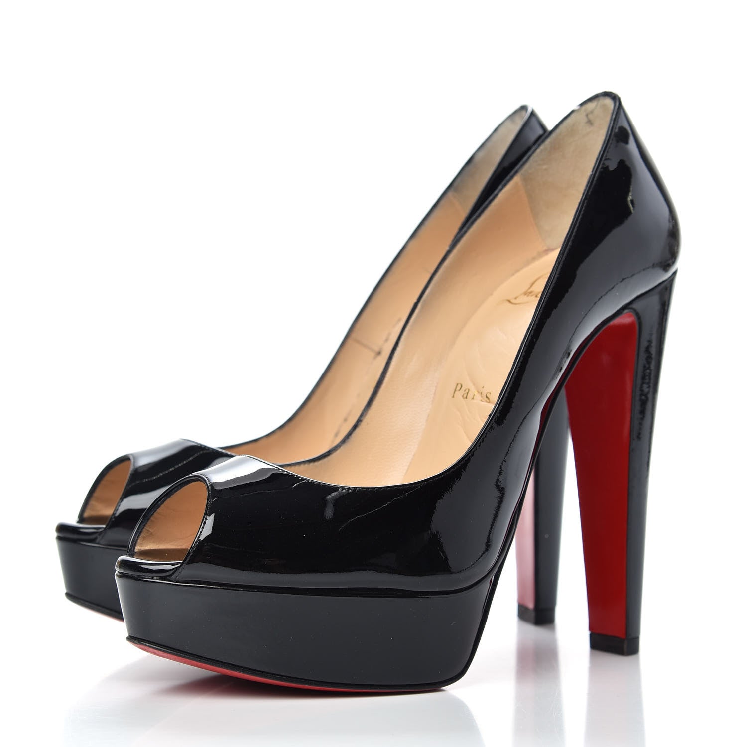 Christian Louboutin Patent Altanana 140 Pumps 37 Black 3 of 12