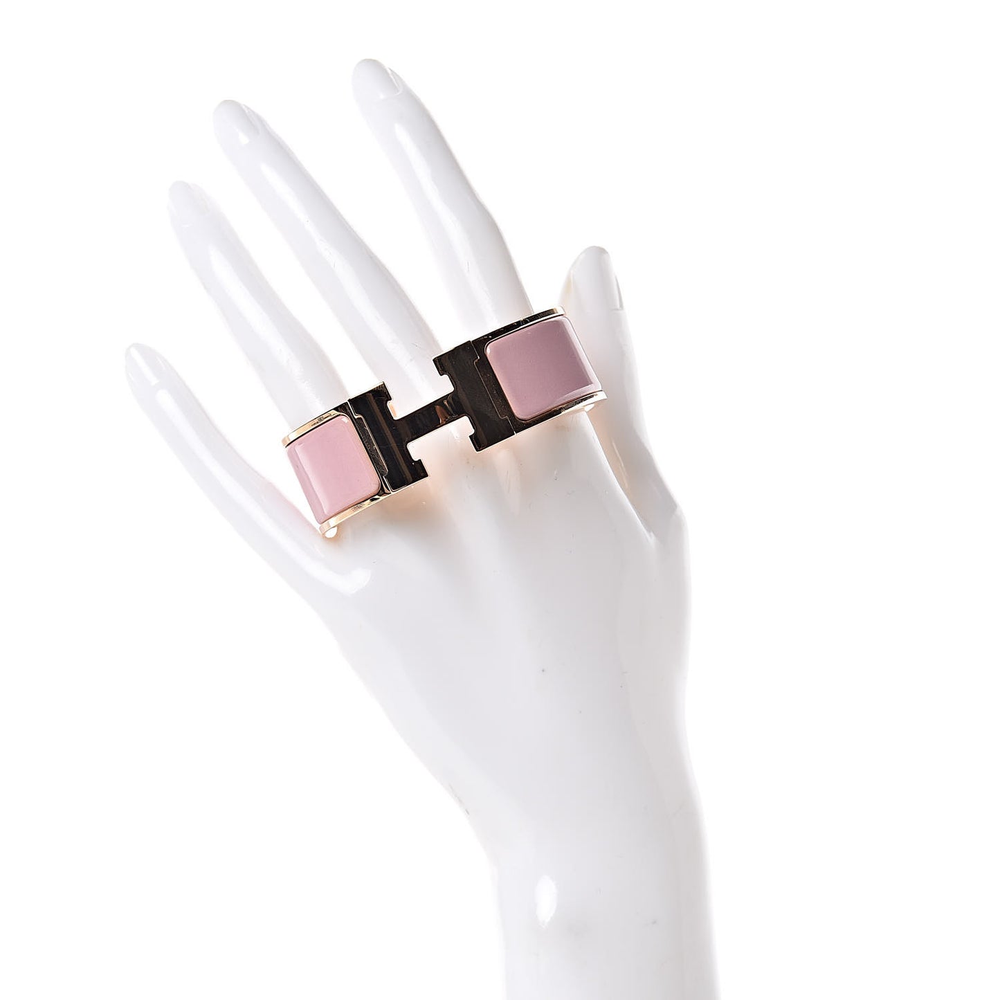 Enamel Wide Clic Clac H Bracelet PM Rose Nacarat