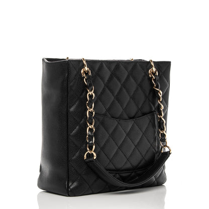 Chanel Caviar Quilted Petit Shopping Tote PST Black 3 of 7