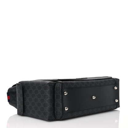 Gucci GG Supreme Monogram Web Messenger Diaper Bag Black Grey 4 of 17
