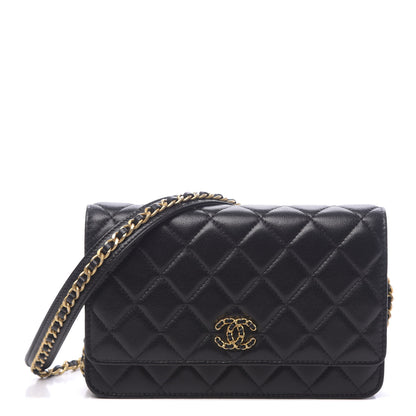 Chanel Lambskin Quilted Infinity Wallet On Chain WOC Black 1 of 12